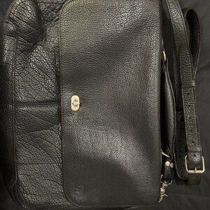 Buffalo Jackson Black Leather Crossbody Messenger Bag | Heavyweight | Rare Color